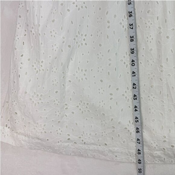 J. Crew Factory‎ Eyelet Midi Dress Puff Sleeve Boho Summer Graduation Coastal - Picture 13 of 16